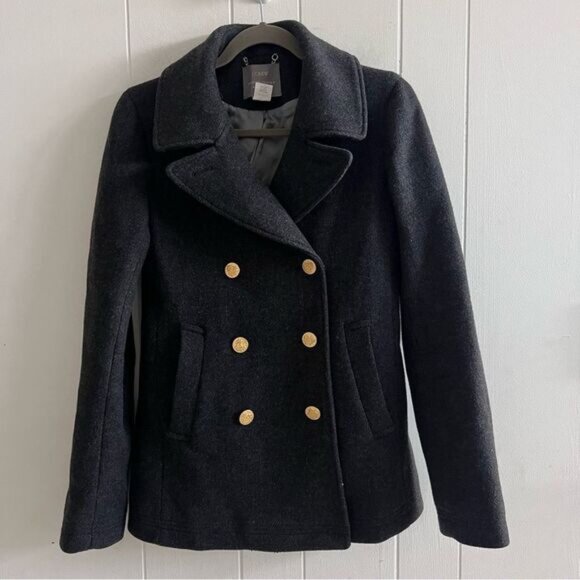 J. Crew Stadium Cloth Nello Gori Double Breasted Wool Pea Coat - Picture 1 of 14